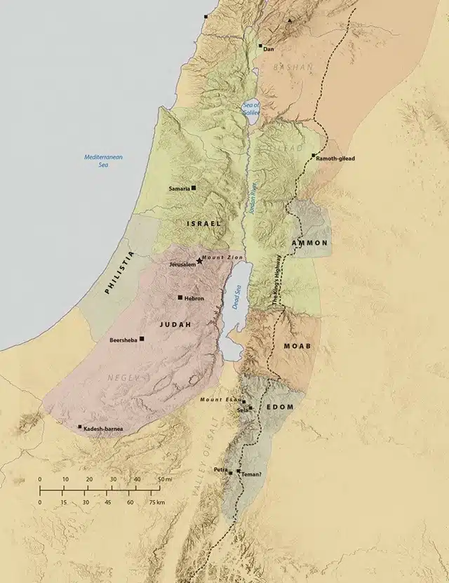 Study map showing Judea and Jerusalem