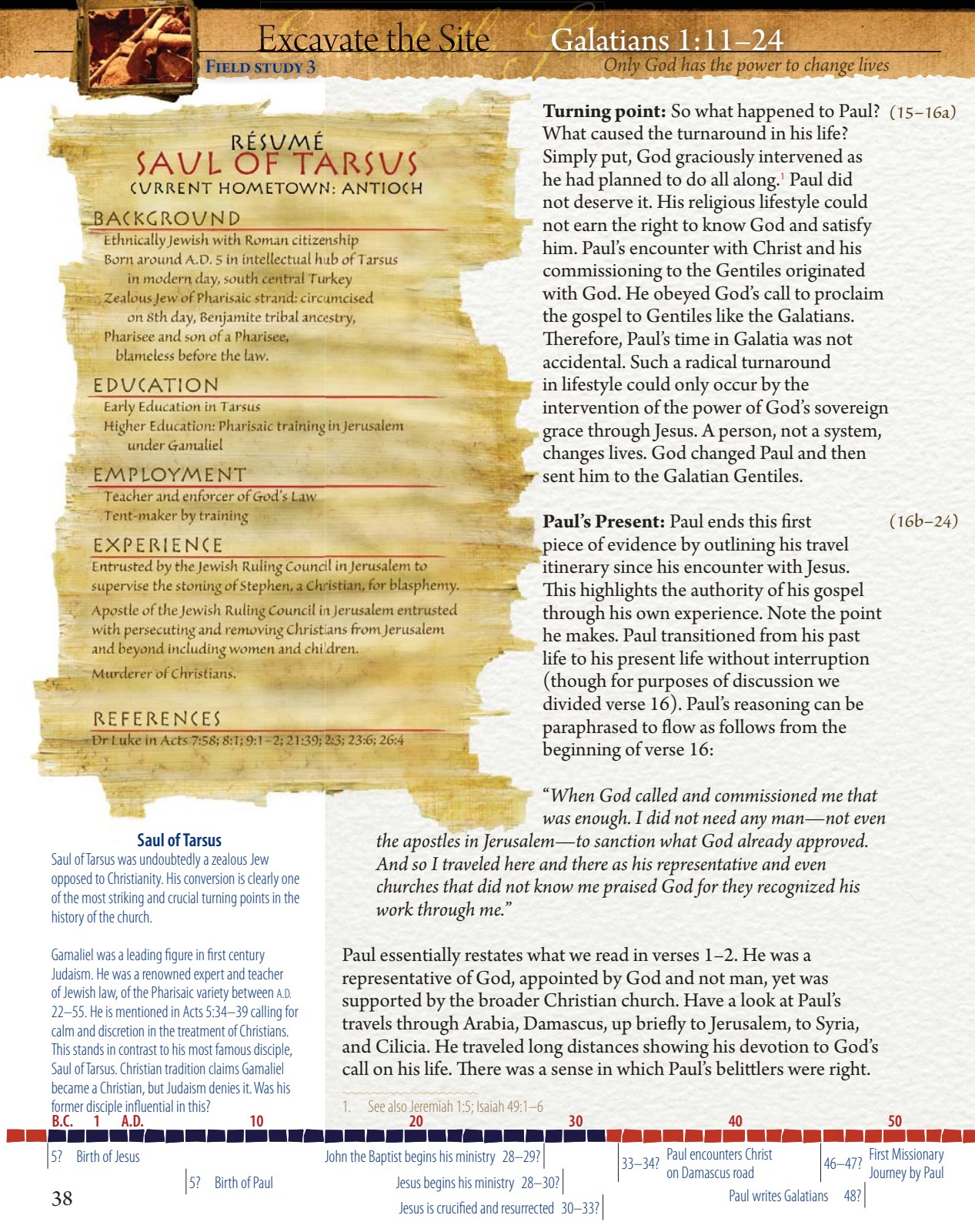 Field Study page on Paul's gospel and authority