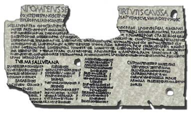 Illustration of a Roman citizenship grant plaque