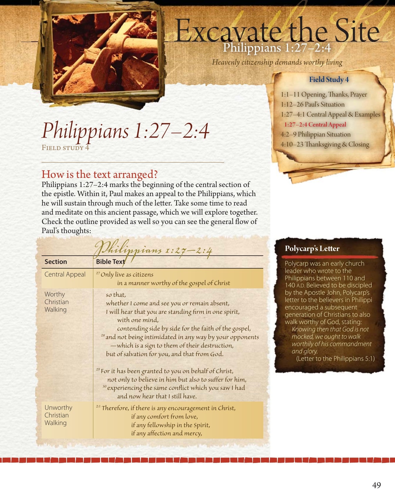 Field Notes structural analysis of Philippians 1:27 through 2:4